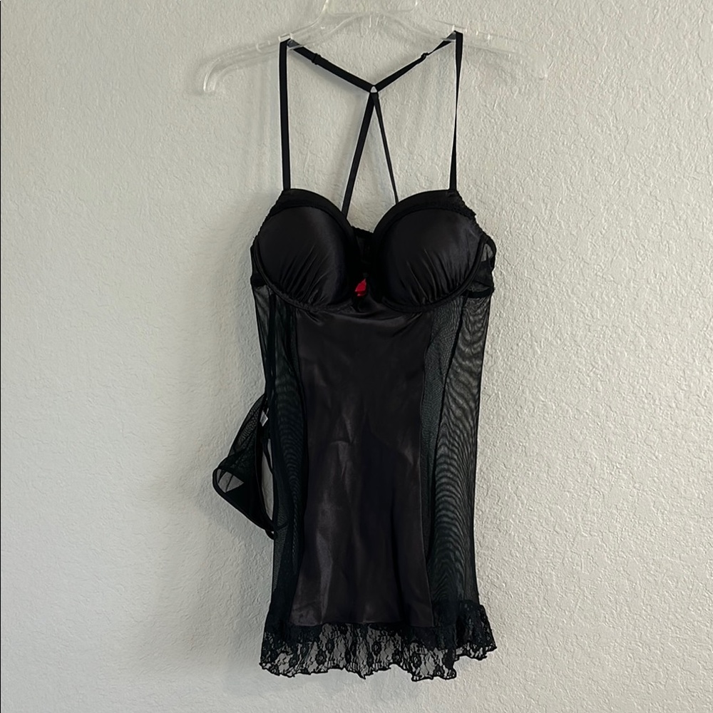 ￼Sexy black neglige w/ matching panties NWOT